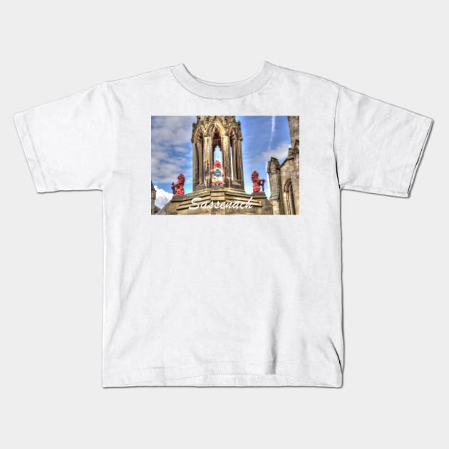 the Bruce Fountain , Inverness - ( Outlander location Falkland, Scotland ) Kids T-Shirt by goldyart